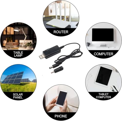 RUNCCI-YUN USB Boost Converter Cable DC 5V auf 9V 12V USB Step-up Netzteil Adapter Kabel auf DC 5,5x2,1mm 3,5x1,35mm Power Voltage Boost Converter