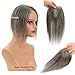 DUGPOB Hair Toppers for Women Real Human Hair, Salt and Pepper Grey Human Hair Toppers for Women with Thinning Hair Hairloss, Dark Grey Topper Upgrade Swiss Base Hairpiecees 10 Inch