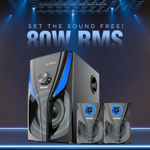 Image of Intex ROAR-800 Auxiliary, Bluetooth Deep Bass Home Theater with Subwoofer 5.1 Channel with 80W Premium Signature Sound, Multiple Connectivity Modes, Master Remote and Sleek Finish (Black)