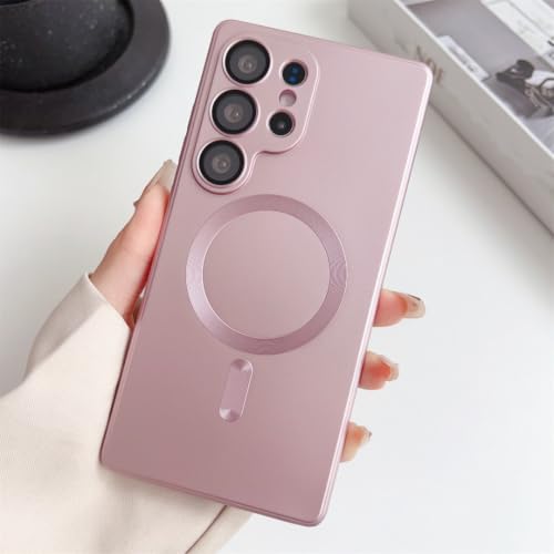 Coque premium Galaxy S24+ charge induction finition mat rose