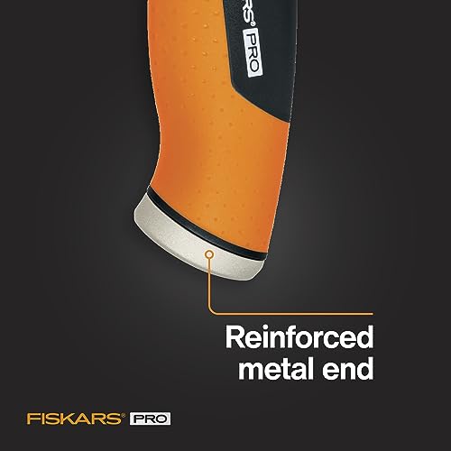 Image of Fiskars Pro Retractable Utility Knife, Heavy Duty Box Cutter with CarbonMax Long-lasting Snap Blade, and Easy Hinge Open with Quick Blade Change and Storage, Orange /Black