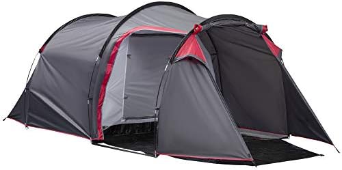 Outsunny 2-3 Man Tunnel Tents w/Vestibule Camping Tent Porch Air Vents Rainfly Weather-Resistant Shelter Fishing Hiking Festival Shelter Home