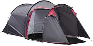 Outsunny 2-3 Man Tunnel Tents w/Vestibule Camping Tent Porch Air Vents Rainfly Weather-Resistant Shelter Fishing Hiking Festival Shelter Home