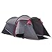 Outsunny Tienda de Campaña Familiar Tipo Túnel 2-3 Personas Plegable Impermeable 2000+ mm a Prueba de UV 20+ Ligero con Vestíbulo y 4 Estaciones para Camping Senderismo 426x206x154 cm Gris Oscuro