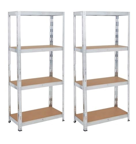 TAHA ® 2X (1500 x 750 x 300) mm heavy duty boltless metal steel shelving shelves storage unit Industrial easy to assemble (150X75X30cm) 175KG Per Shelf