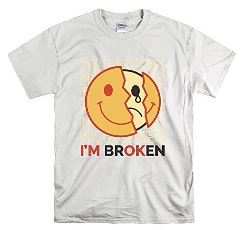 T-shirt XXL blanc I am OK Broken unisexe fini les hauts inconfortables