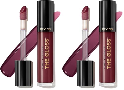 Image of Revlon Super Lustrous The Gloss, Non-Sticky, High Shine Glossy Finish, Lightweight Moisture Enriched With Agave, Moringa Oil Capuacu Butter - Black Cherry(265), 3.8ml (Pack of 2)