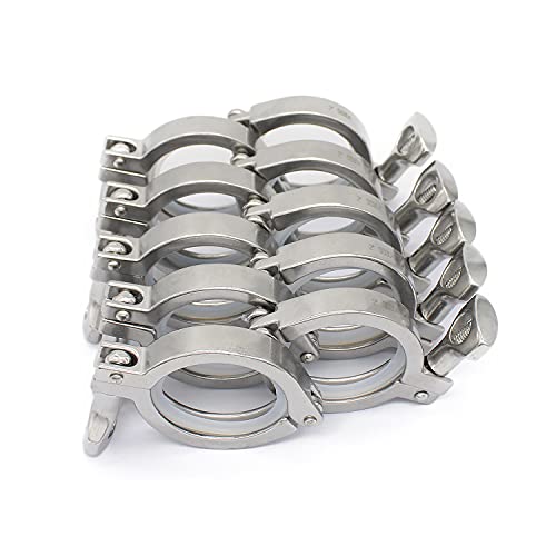 Qiimii 13Mhhm Stainless Steel 304 Single Pin Heavy Duty Tri Clamp With Wing Nut For Ferrule Tc 2"(10 Pack) (2 Inch) #TOP3