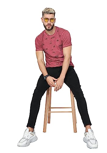 Image of fanideaz Mens Cotton Half Sleeve Striped Round Neck T Shirt