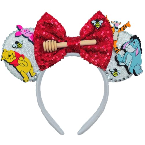 ZHENNAN Honey Stick Headbands for Women Men Glitter Ears Hairband Birthday Decorations Halloween Hair Accessories