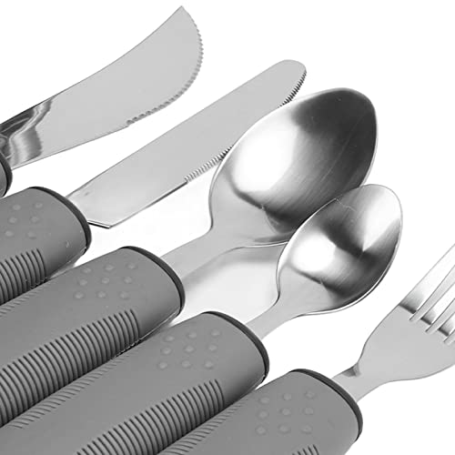 Utensili Adattivi per Tremori Alle Artrite e Parkinson, Set di Posate in Acciaio Inossidabile con Utensili Ponderati, Utensili per Mangiare Portatori di Handicap