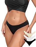 Fem&Fata Sexy Underwear for Women Soft Lace Hipster Lace Bikini Lightweight Cheeky Briefs Black&White&Nude M