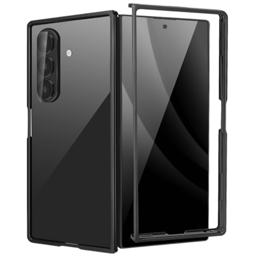 Hiooloon for Galaxy Z Fold 7 Bumper Case Metal, No Back Metal Bumper Frame Slim Fit Backless 4 Corners Shockproof Heat Dissipation Wireless Charging Compatible (Black)