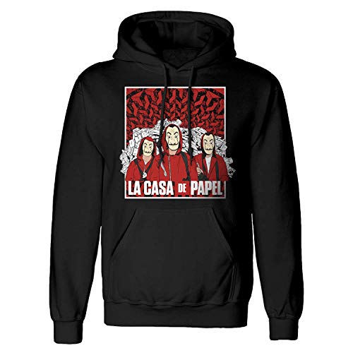 La Casa De Papel - Sudadera con capucha (talla M-L-XL-XXL) Negro XXL