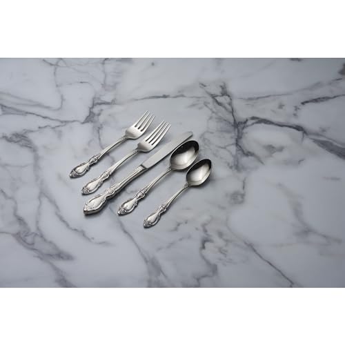 Oneida-Louisiana-45-Piece-Fine-Flatware-Set-1810-Stainless-Steel-Service-for-8-Silver