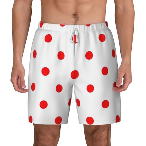 Maillot de bain à pois pour homme avec cordon réglable et poches de plage