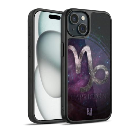 Coque Apple iPhone 15 Capricorne Nébuleuse Symboles de Zodiaque Antichoc