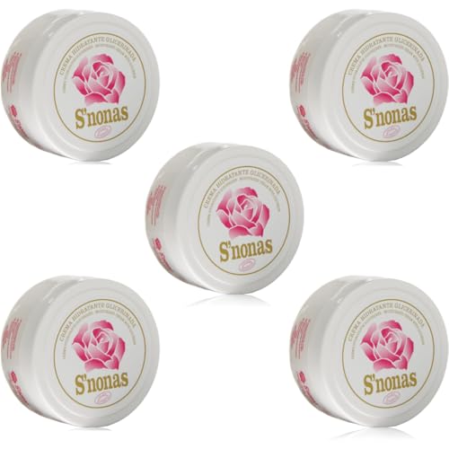S'Nonas Crema de Manos Hidratante Glicerinada – PACK 5 X 250 ml | Hidratación Intensa para Piel Seca | Ideal para Manos, Codos y Pies | Textura No Grasa y Absorción Rápida