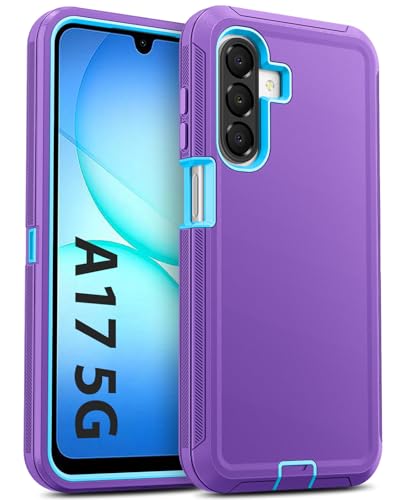 Jelanry Case for Samsung Galaxy A17 5G, Heavy Duty & Rugged Protective Dual-Layer Shockproof Drop Protection with Port Anti-Dust/Scratch Matte Phone Cases Bumper Back Cover for Samsung A17 6.7″,Purple