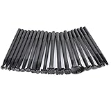 Namner 20 Stück Leder Prägestempel Set, Schwarze Leder Stempel Werkzeuge DIY Leder Punziereisen Set Verschiedene Formen Stempel Set zur kunstvollen Bearbeitung von Leder