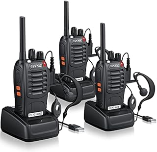 Walkie talkie Adults,eSynic 3pcs Wireless Walkie Talkies VOX 2 Way Radio Long Range Kids Walkie Talikes Rechargeable Walkie Talkies with Original Earpiece for Camping Outdoor Activities etc