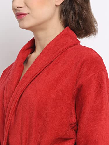 Image of CREEVA Luxury 100% Cotton Bathrobe for Men & Women | Super Soft Velour | Shawl Collar | Highly Absorbent | Ideal for Spa, Shower, Gym, Travel & Gifting