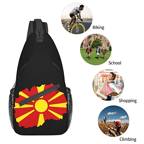Mochila bandolera unisex Macedonia Flag Map miniatura 7