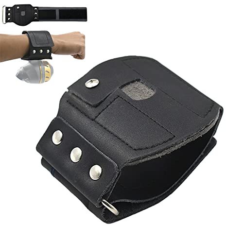 Runzkzy Correia de pulso para carretel de pesca, correias de couro para pesca com estilingue, acessórios para carretel de pesca com estilingue, pulseira de couro para proteção do pulso-A