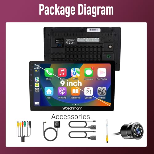 Image of Woschmann-Car Android System Touch Screen 9 Inch| TS9Pro Car Android Player|4GB /64GB|4th Gen|4Core|IPS Display|GPS & Bluetooth|WiFi & FM| Steering Control| LED Camera Included with Car Music System