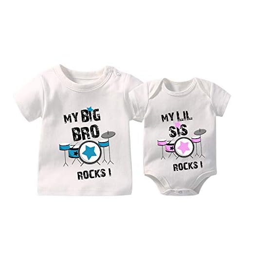 YSCULBUTOL Big Brother Little Syster Rockstar Syskon tröja set systrar och bröder, inkluderar stora bröder rock