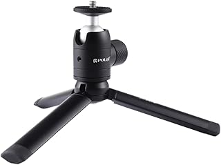 UKCOCO Tripod Folding Bracket Mini Tripod for Phone Tabletop Tripod Selfie Phone Stand Mobile Camera Stand Foldable Phone Tripod Metal Material Black Folding Tabletop Tripod Portable