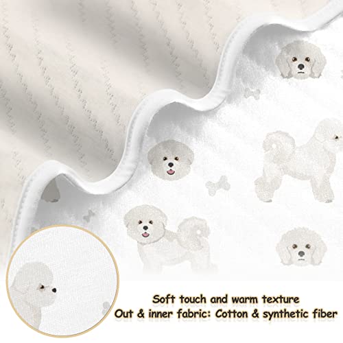Image of Bichon Frise Dog Swaddle Blanket for Infants, Lightweight Soft Swaddling Blanket for Crib, Stroller, 30x40 in