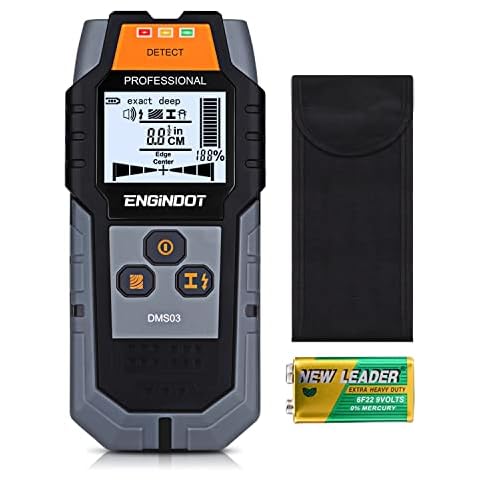Stud Finder Wall Scanner, 4 in 1 Stud Detector, ENGiNDOT Electronic Stud Sensor with Digital LCD Display for Wood, AC Wire, Metal Studs Detection, with Automatic Calibration and Audio Alarm, DMS03 Cover