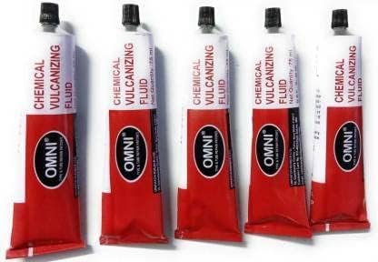 Omni Chemical Vulcanizing Fluid(CVF 75ml) Tire Tube Repair Patch Set of 5 Pieces Tubed Tyre