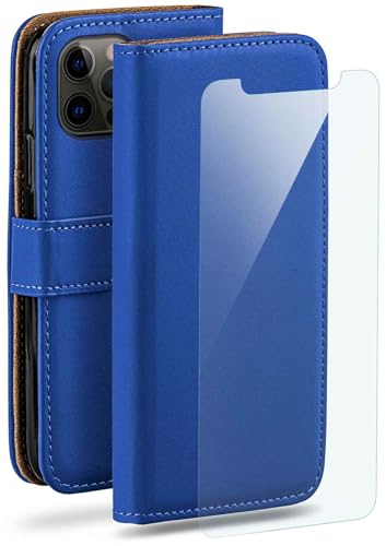 Étui en cuir synthétique supérieur bleu pour iPhone 12 Pro Max