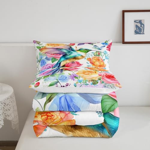 Image of Feelyou Hummingbird Bedding Set Queen Size 3Pcs for Kids Boys Girls