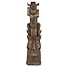 Design Toscano Tiki of the Three Pleasures Totem Pole Tropical Decor Indoor/Outdoor Garden Statue, 35 inches tall, Cast Stone Resin, Woodtone Finish
