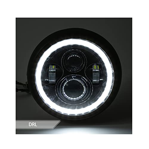 Phares de moto de 7,5 pouces Phares avant à LED pour Cafe Racer Bobber Chopper - Image 4