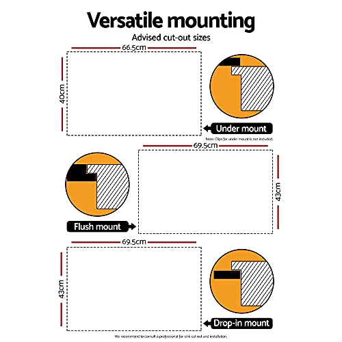 image for Cefito Kitchen Sink 71x45CM Stainless Steel Sink Sinks Handmade, 710x4