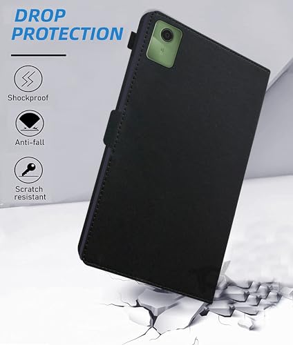 Image of TGK Flip Cover Case for Motorola Pad 60 Neo 5G 11 inch Tablet Executive Leather Built-in Pencil Holder (Black)