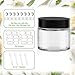 2 oz Clear Glass Jars with Lids 24Pack, Small Jars with Inner Liners for Sample, Powder, Cream, Lotion and Ointments with Stickers & Spatulas Included