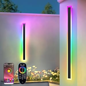 2 Pack Outdoor RGB Long Wall Lights...