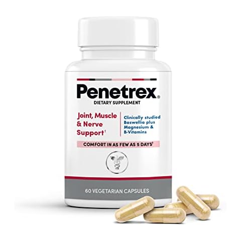 Penetrex Joint, Muscle & Nerve Support Supplement – Comfort in 5 Days with Advanced Boswellia Serrata Extract, Vitamin C, B, D & Magnesium Glycinate - 60 Fast-Acting Neuropathy Supplement Capsules Cover