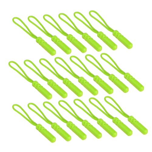 Gatuida 20 pièces Tirettes Cylindriques Fluorescentes Vertes pour Fermeture Éclair Accessoires de Réparation Plastique Robustes pour Sacs Vêtements Valises Cordon de Tirage Compact pour