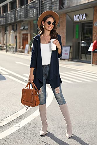 Image of VIISHOW Womens Lightweight Casual Hoodie Cardigans Open Front Waffle Knit Long Sleeve Outwear Coat with Pockets