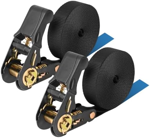 2 Stück Spanngurte mit Ratsche, Zurrgurte mit Ratsche, Ratschengurte mit Doppelnaht, Teleskopischer Ratschengurt mit Befestigungsgurt für Motorrad, Auto, Anhänger, Zuhause, 6m × 25