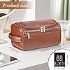 Zocipro Leather Toiletry Bag for Men, PU Artificial Leather Wash Bag for Travel, Gym & Shaving, Dry & Wet Separation with 3 Compartments - Perfect Men's Hanging Washbag with Shoe Bag #2