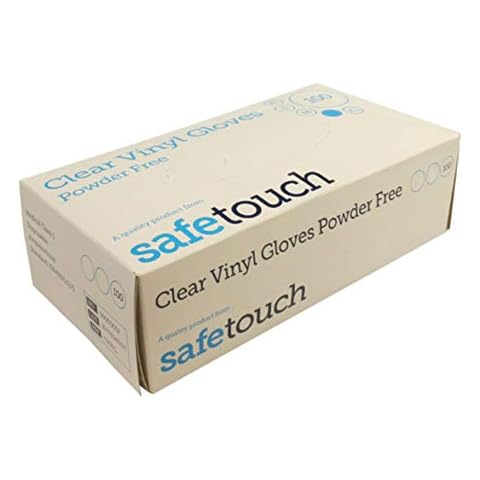 SafeTouch 50000011 Powder Free Clear Vinyl Gloves, Medium (Pack of 100) (Packaging May Vary) Cover