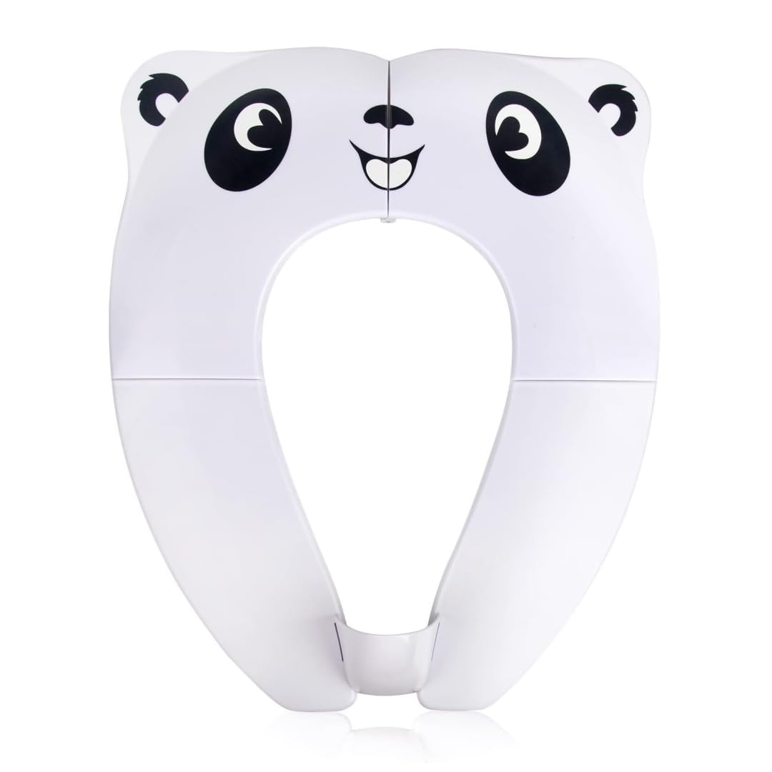 PYEBETravel Potties,Toddler Potty Seat Cover Travel Portable Potty Seat for Kids Non-Slip Foldable Toilet Seat Pad with Carry Bag & Splash Guard (White A)