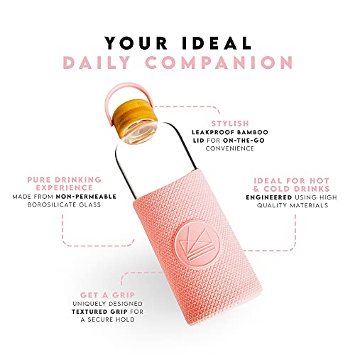 Neon Kactus Glass Water Bottle, Pink Flamingo, 1000 ml - Image 2